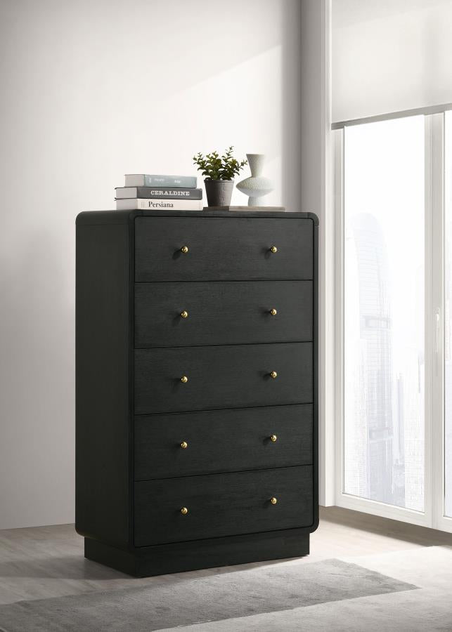 Coaster 223665 Cavelle Black 5-drawer Chest of Drawers