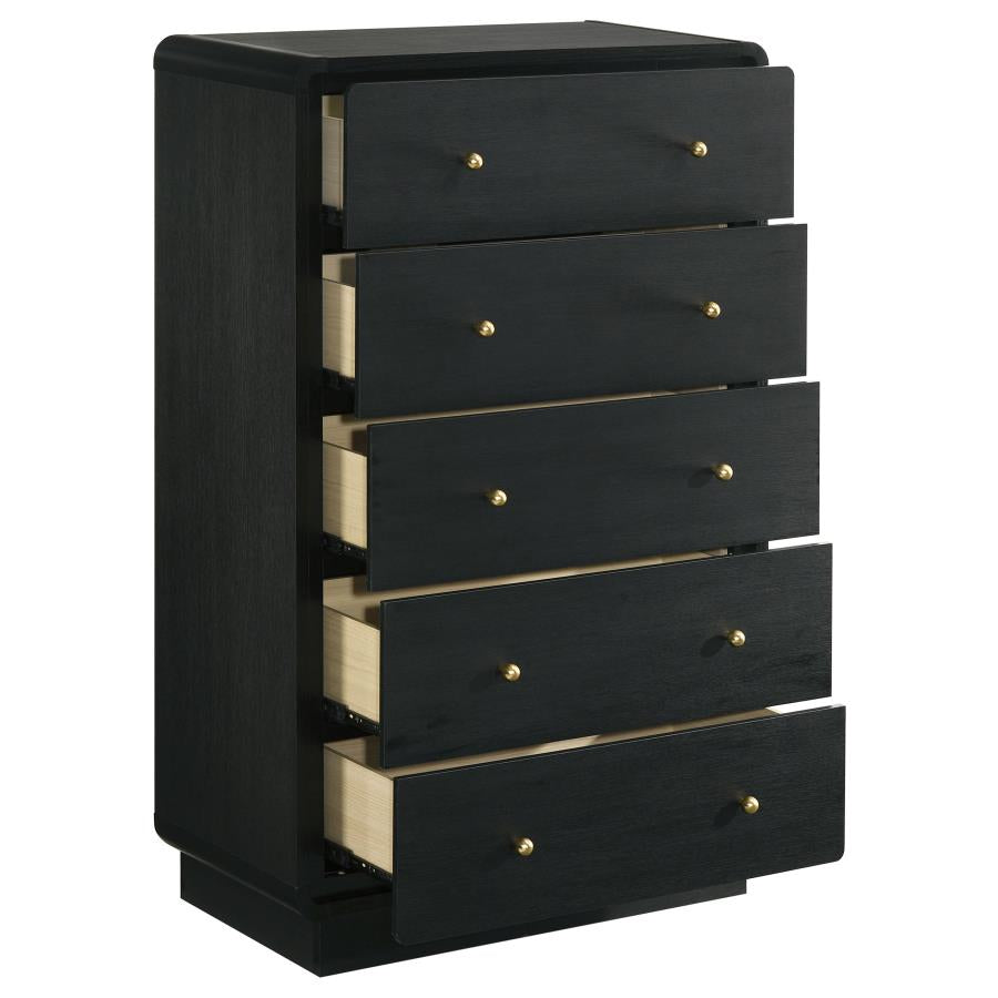 Coaster 223665 Cavelle Black 5-drawer Chest of Drawers