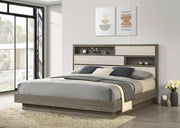 Coaster 224981KE Fenwick Grey Oak Eastern King Bed w/ Bookcase Headboard