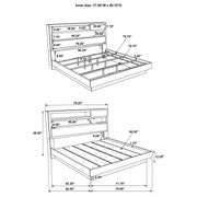 Coaster 224981KE Fenwick Grey Oak Eastern King Bed w/ Bookcase Headboard