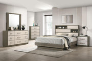 Coaster 224981KE Fenwick Grey Oak Eastern King Bed w/ Bookcase Headboard