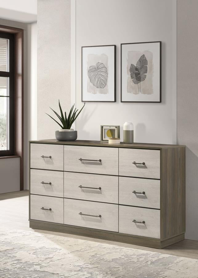 Coaster 224983 Fenwick Grey Oak 9 Drawer Dresser