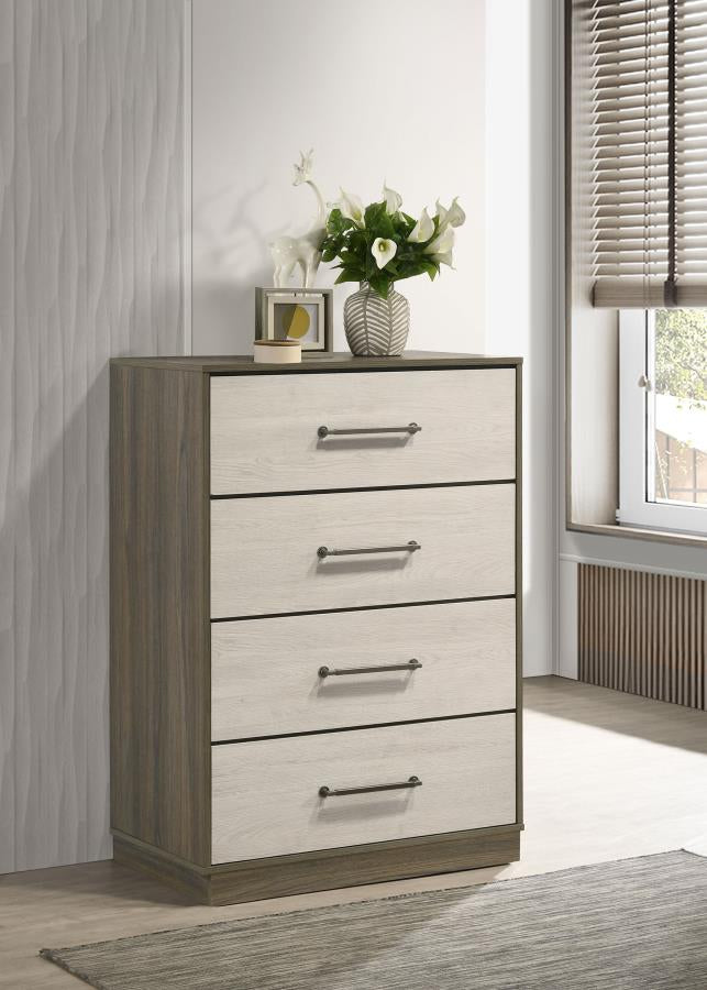 Coaster 224985 Fenwick Grey Oak 4 Drawer Chest