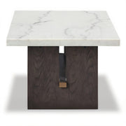 Ashley T779-1 Burkhaus Rectangular Marble Coffee Table