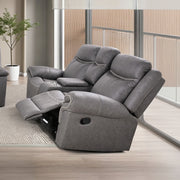 FOA NX6001WG-LV Agata Warm Gray Manual Glider Loveseat