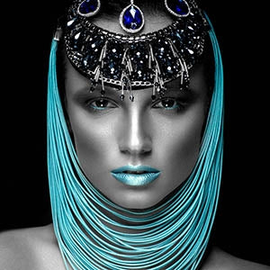 Classy Art SFS-1412 Tempered Glass w/ Foil 40 x 40 Woman of Turquoise ( Medium )