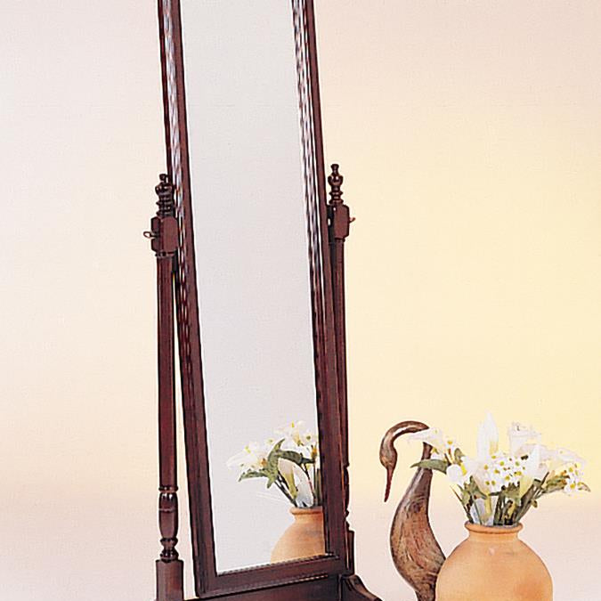Coaster 3103 Cabot Wood Adjustable Full Length Cheval Mirror Merlot