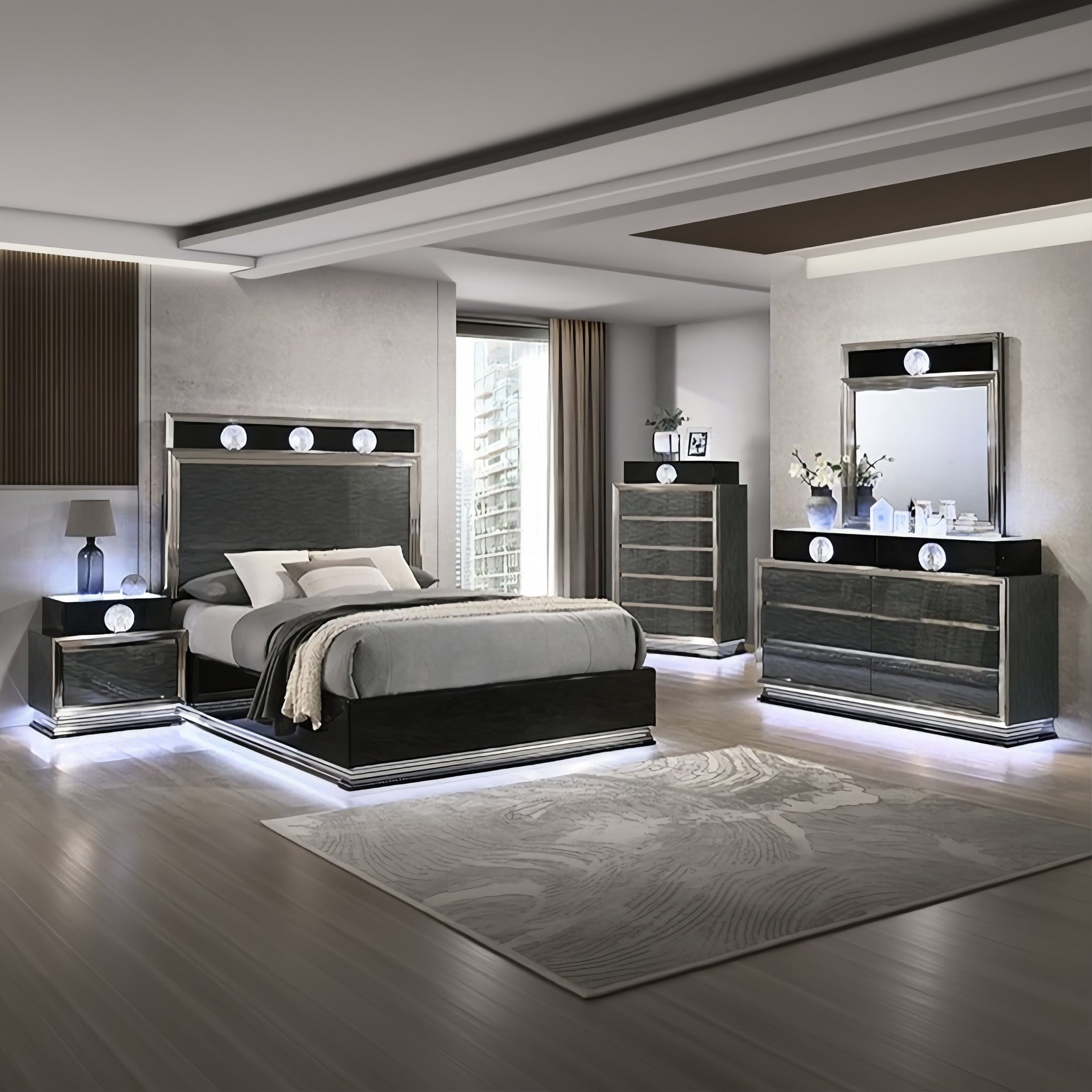FOA FM72020DG-M Noire Gray & Black LED Mirror