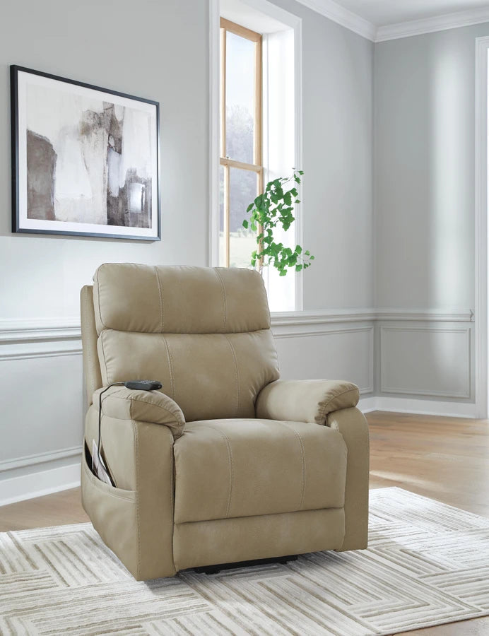 Ashley 4070912 Next-Gen Durapella Sand Performance Fabric Power Lift Recliner