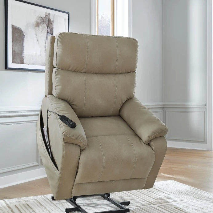 Ashley 4070912 Next-Gen Durapella Sand Performance Fabric Power Lift Recliner