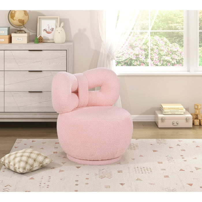 Homelegance 4213PK-1BG Mallow Pink Bow Kid's Swivel Chair