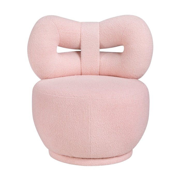 Homelegance 4213PK-1BG Mallow Pink Bow Kid's Swivel Chair