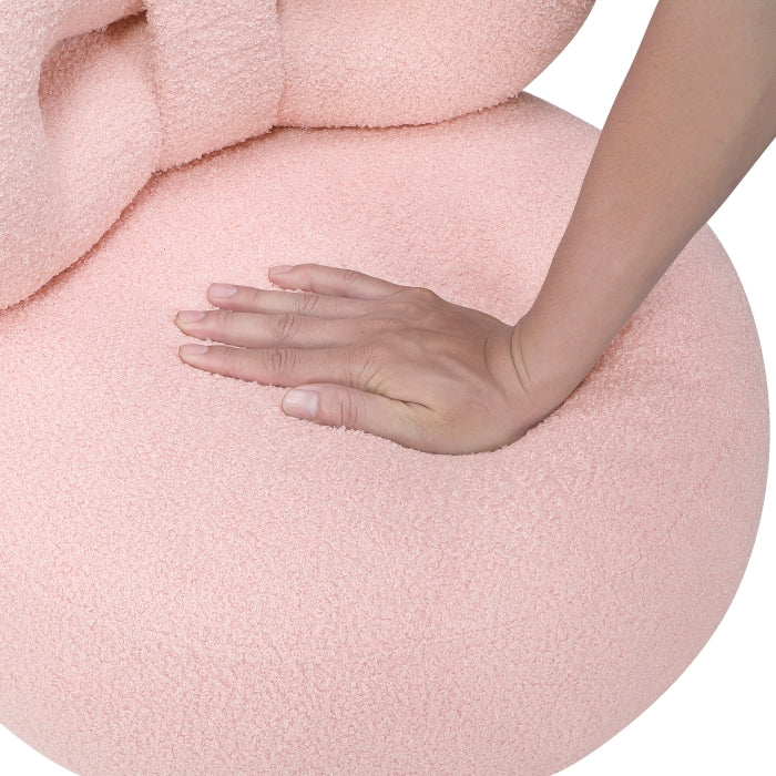 Homelegance 4213PK-1MN Mallow Mini Pink Bow Kid's Swivel Chair
