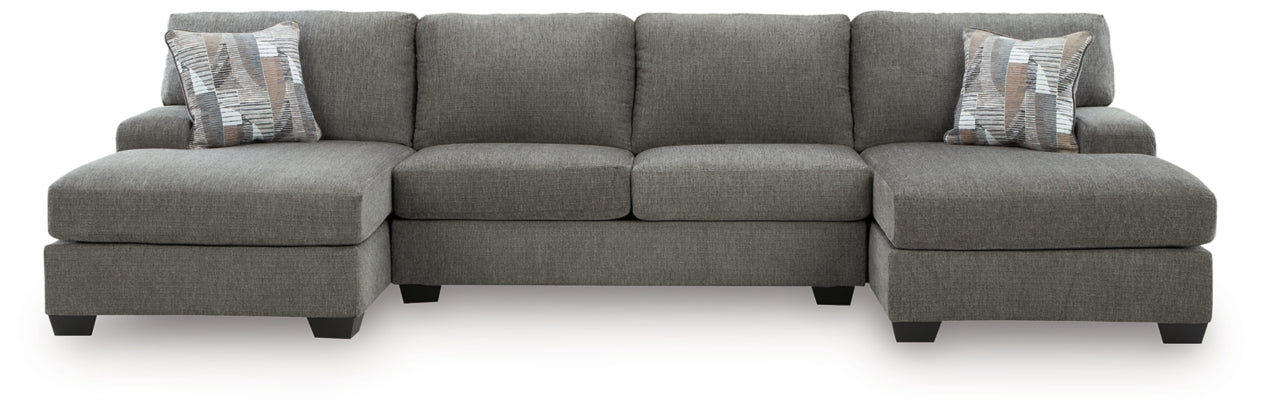 Ashley PC48405S7 Newellen Greystone 3 Piece Sleeper Sectional with Double Chaise ( Special Order )