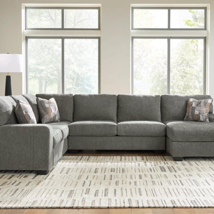 Ashley PC48405S2 Newellen Greystone 3 Piece Sectional with RHF Chaise