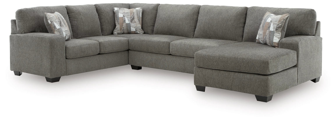 Ashley PC48405S2 Newellen Greystone 3 Piece Sectional with RHF Chaise