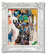 Classy Art TT2162 Graffiti Bear in White Frame 21 x 25