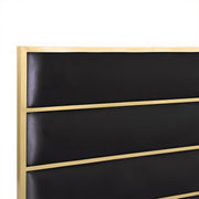 FOA FM77005GDBK-Q-BED Andriola Gold & Black Platform Queen Bed