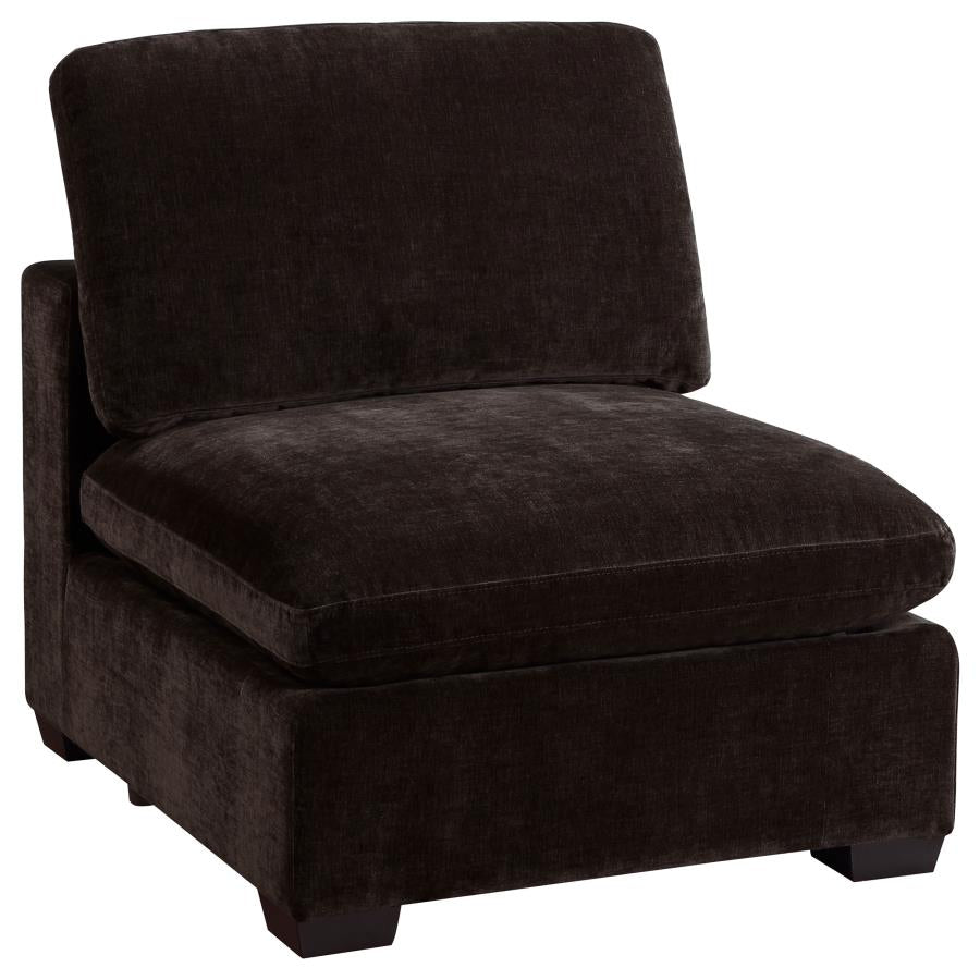 Coaster 551464 Lakeview Dark Chocolate Upholstered Armless Chair