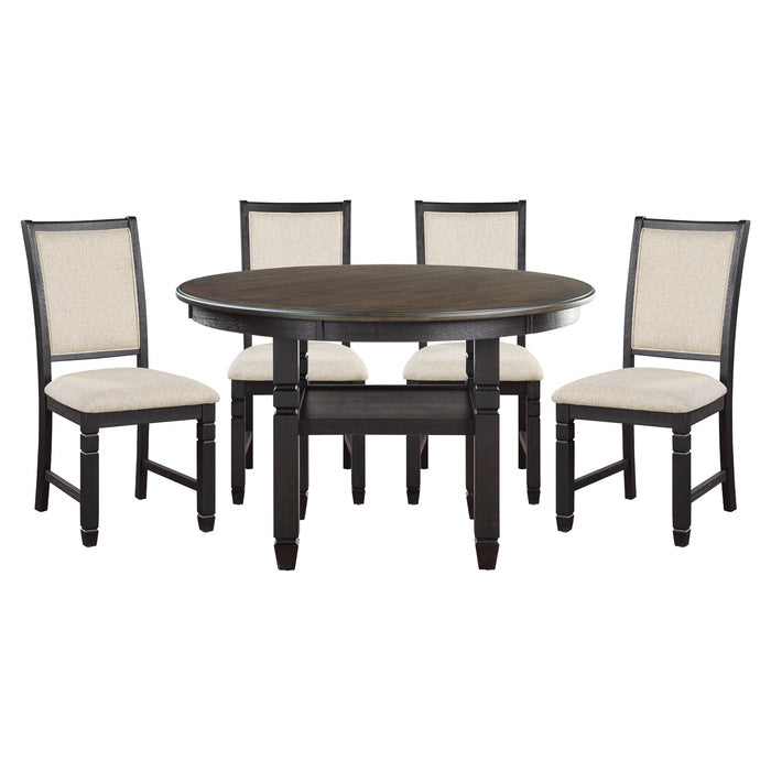 Homelegance 5800BK-48RD*5 Asher 5 Piece Round Dining Set