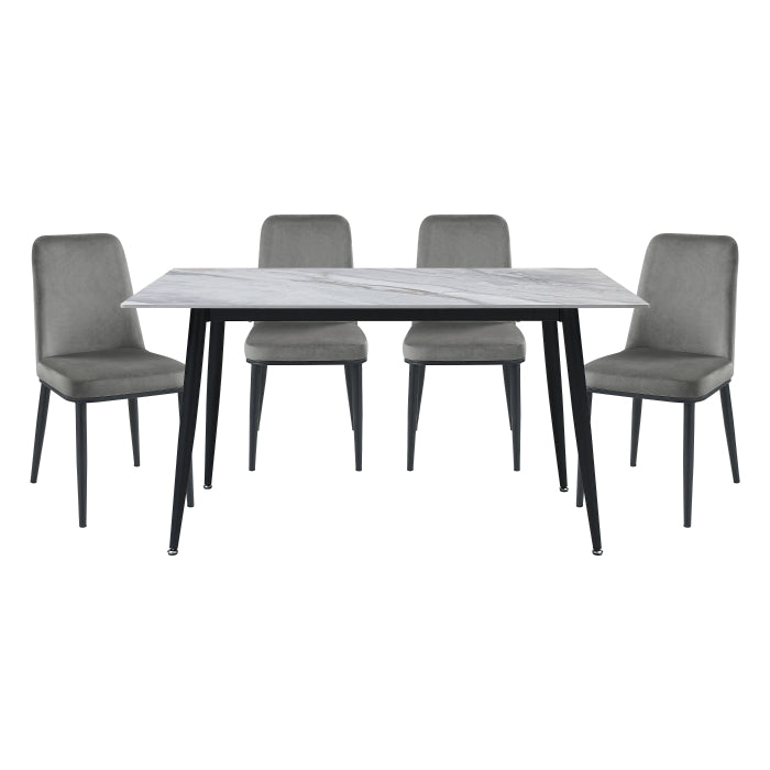Homelegance 5909-59*5GY Salerno Gray Sintered Stone 5pc Dining Set