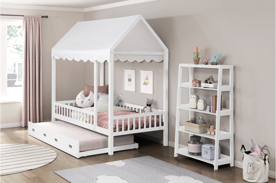 Homelegance B2024WHCP-1 Sloane White Twin Canopy Platform Bed ( Trundle / Storage Drawers Sold Separately )