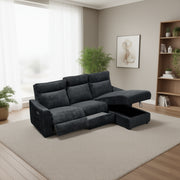 Milton 8293 Black Right Hand Facing Reclining Sofa Storage Chaise