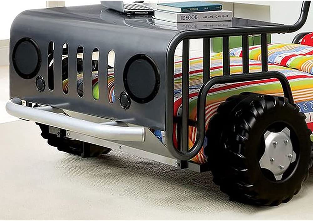 FOA CM7766-BED Trekker Gun Metal Truck Jeep Twin Bed