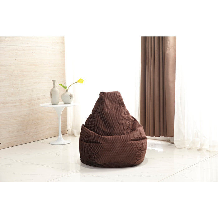 Milton 7002-ADU-DB Dark Brown Diamond Weave Style Bean Bag