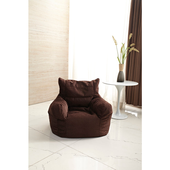 Milton 7002-ARM-DB Dark Brown Diamond Weave Style Arm Bean Bag
