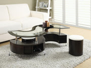 Coaster 720218 Buckley 3-piece S- Coffee Table and Stools Set Cappuccino ( 3 BOXES )