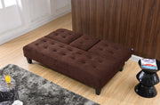 Milton 7501-BR Dark Brown Dacron Futon w/ Cup Holder