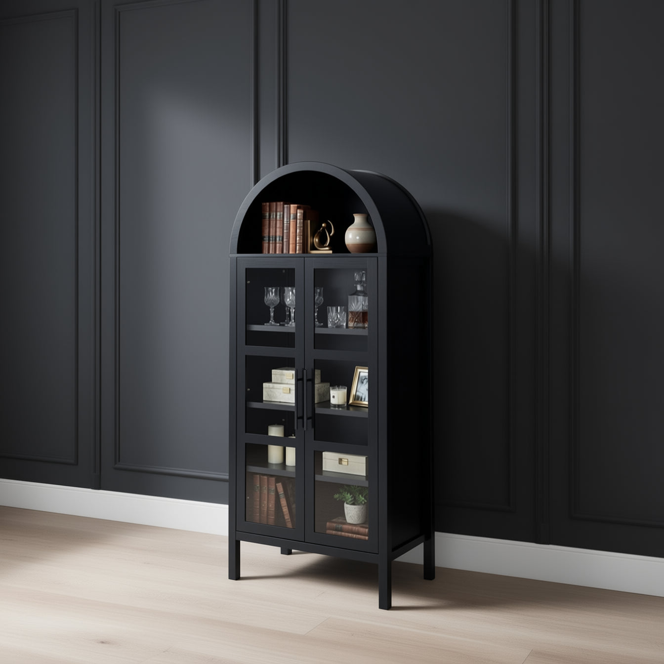 FOA SL-AC8001BK-3A Gateshead Black Arched Cabinet