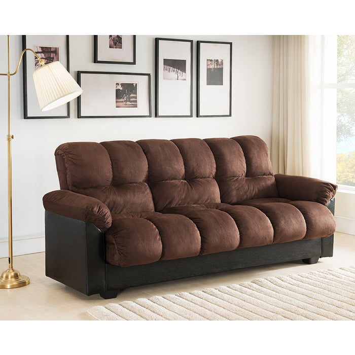 Milton 7538-DB Dark Brown Click Clack Futon w/ Storage