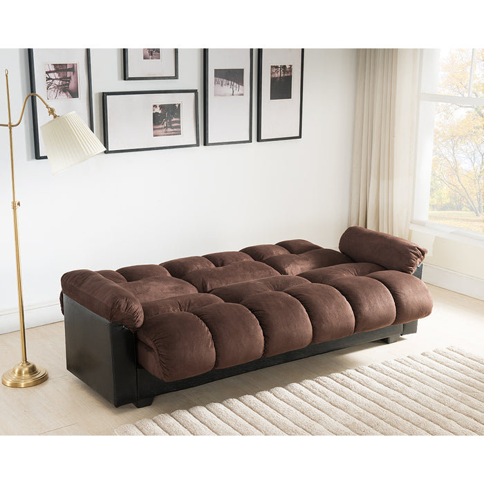 Milton 7538-DB Dark Brown Click Clack Futon w/ Storage