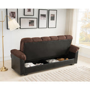 Milton 7538-DB Dark Brown Click Clack Futon w/ Storage