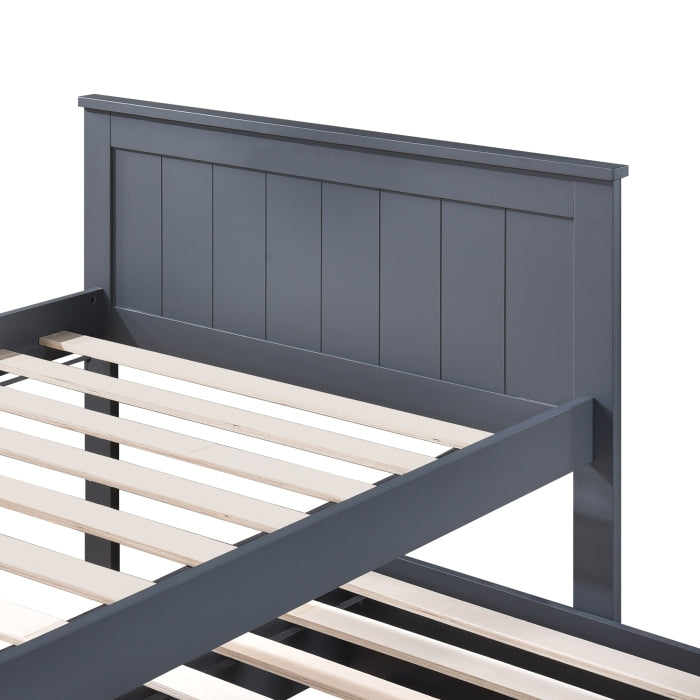 Milton 7548 Dark Gray Twin Platform Bed w/ Trundle & Drawers