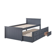 Milton 7548 Dark Gray Twin Platform Bed w/ Trundle & Drawers