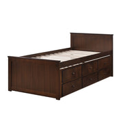 Milton 7549 Espresso Twin Platform Bed w/ Trundle & Drawers