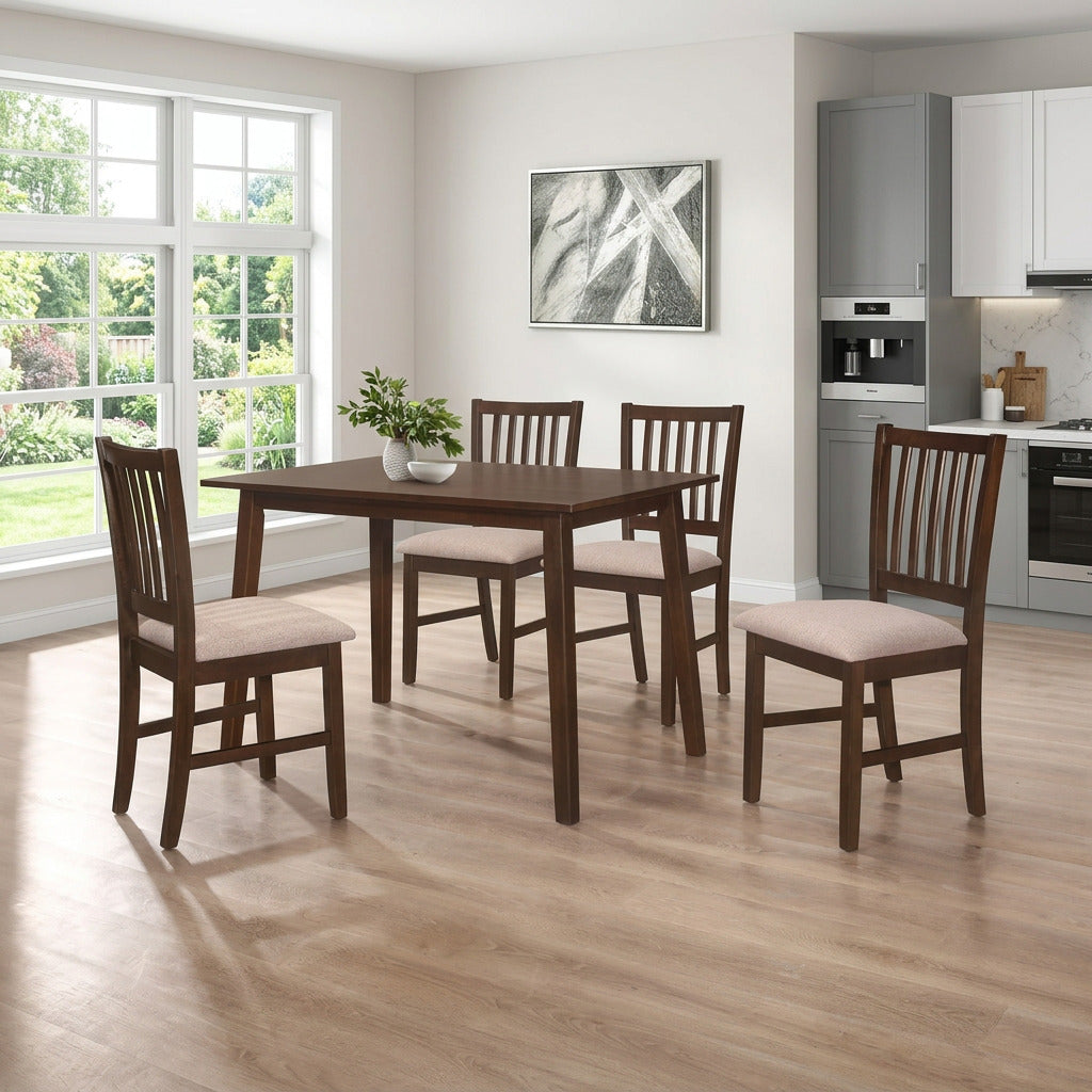 Milton 7807/7707 Walnut 5 Piece Dining Set