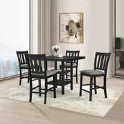 Milton 7867 / 7765 Black 5 Piece Counter Height Dining Set