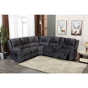 Milton 8019 Gray Velvet Modular Sectional w/ Power USB & Console ( 7 Boxes )