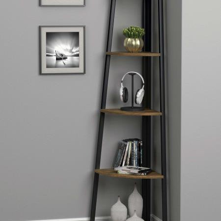 Coaster 805497 Jacksonville Black and Aged Walnut 63-inch 5-shelf Bookshelf