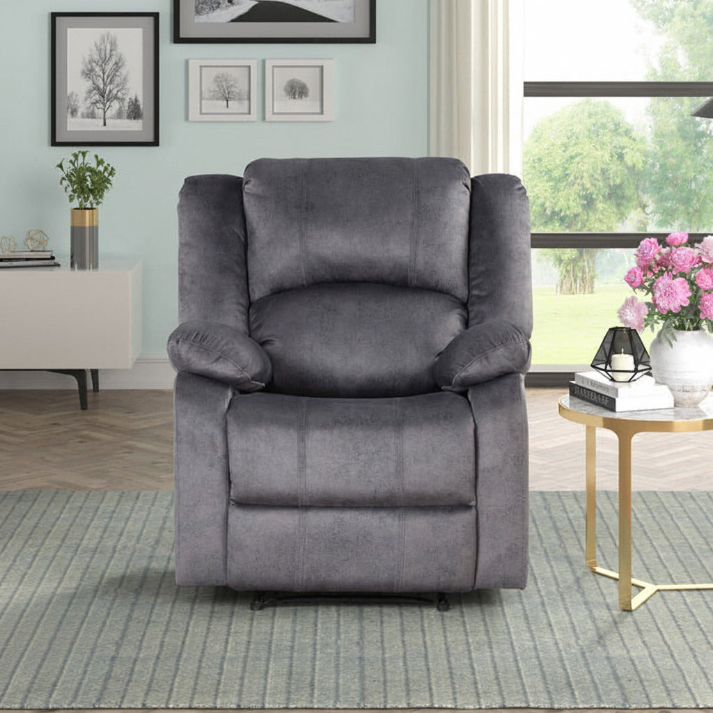 Milton 8101 Blue Gray Fabric Recliner
