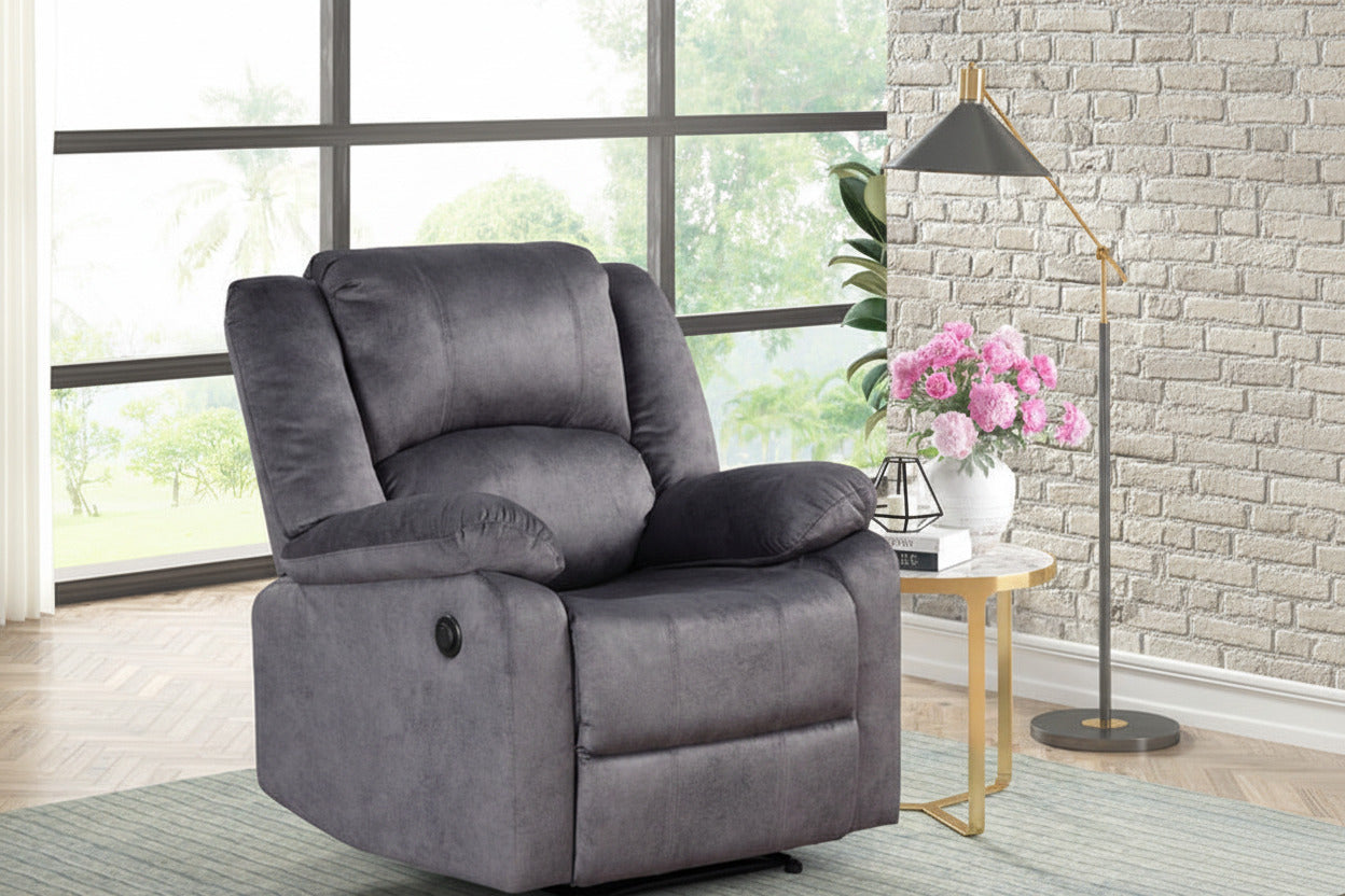 Milton 8101 Blue Gray Fabric Recliner