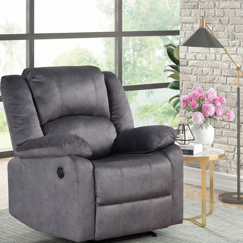 Milton 8101 Blue Gray Fabric Recliner