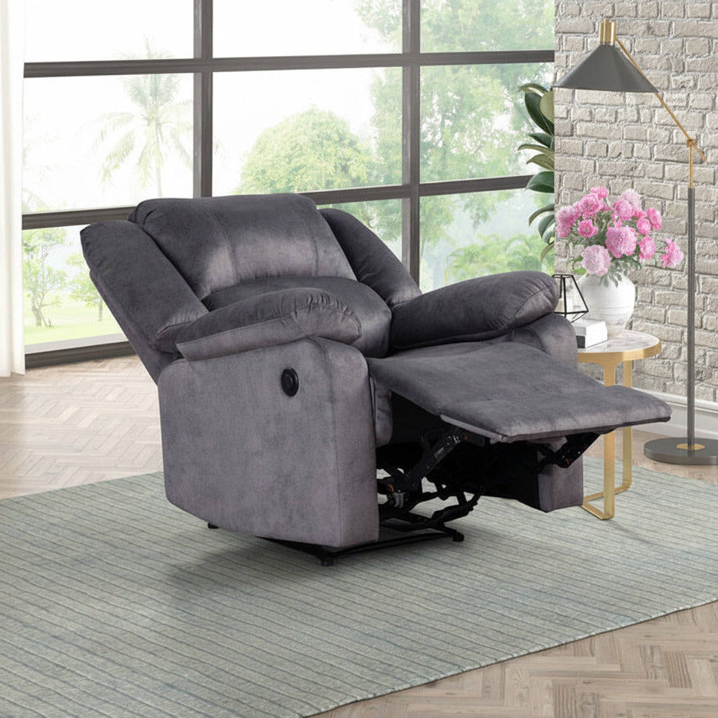 Milton 8101 Blue Gray Fabric Recliner