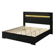 FOA FM72015BK-EK Lucida Black LED Platform King Bed