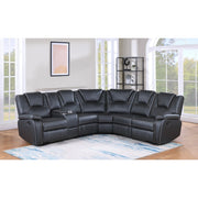 Milton 8187 Black Breathable Faux Leather Modular Manual Reclining Sectional