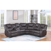 Milton 8191 Brown Breathable Faux Leather Modular Power Recliner Sectional